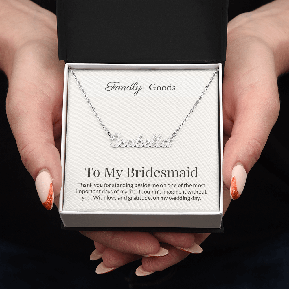To My Bridesmaid Name Necklace