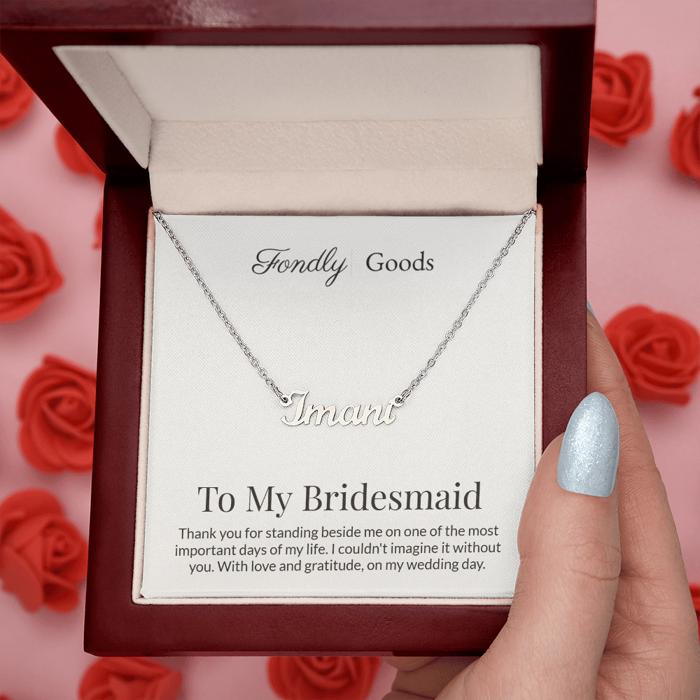 To My Bridesmaid Name Necklace