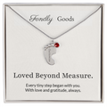 Baby Feet Birthstone Necklace for Mom