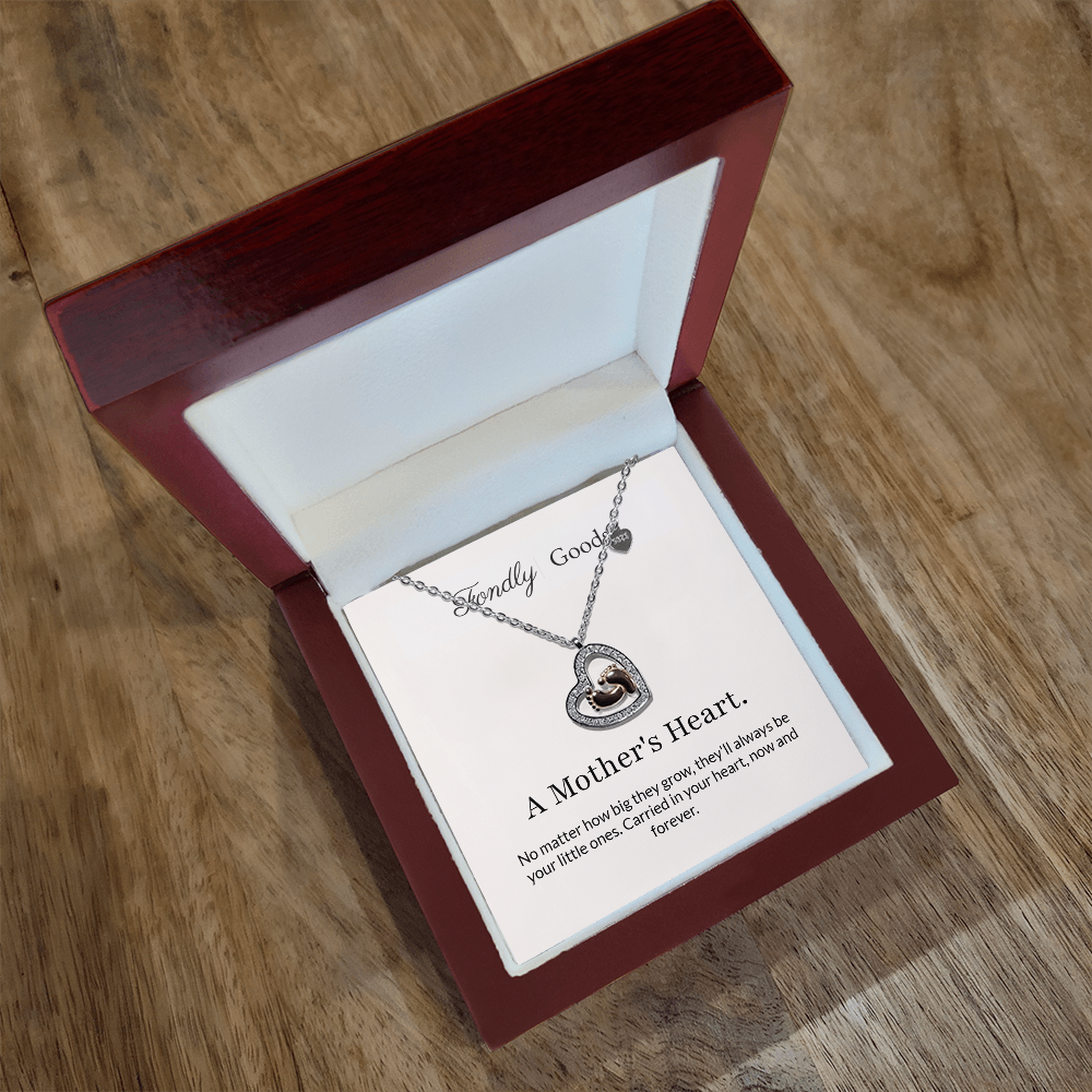 Baby Feet Heart Necklace for Mom